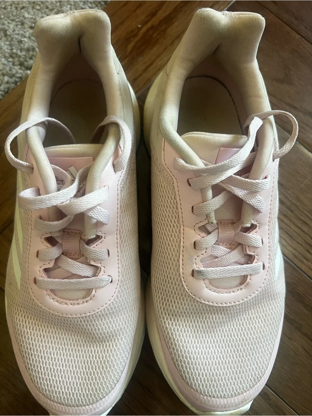 adidas Girls Light Pink Mesh Lace-Up Athletic Sneakers